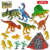 OBL962168 - 侏罗纪世界3：统治-6只大恐龙+6只小恐龙模型+1火山+2树模型玩具套装15件套