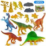 OBL962169 - 侏罗纪世界3：统治-5只大恐龙+6只小恐龙模型+2树+2恐龙化石玩具套装15件套