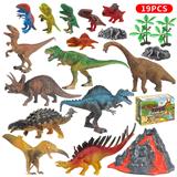 OBL962173 - 侏罗纪世界3：统治-精品版8只大恐龙模型+6只小恐龙模型恐龙化石火山模型场景套装19件套