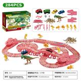 OBL962274 - 侏罗纪世界3:统治-粉红色恐龙拼装轨道电动车