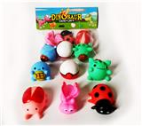 OBL975062 - 6只搪胶动物带哨子