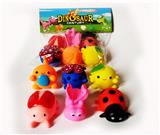 OBL975063 - 6只搪胶动物带哨子