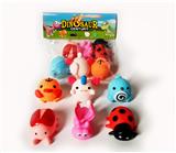 OBL975064 - 6只搪胶动物带哨子