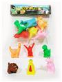 OBL975083 -  6只搪胶恐龙带BB哨多色混装
