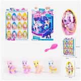 OBL977359 - 高挡PVC塑料橄榄大蛋搪胶马宝丽带马披风马梳子3款12PCS