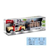 OBL978477 - 1：20吉普架恐龙拖车（车带声光，恐龙带声光+喷雾）