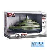 OBL978519 - 1:20灯光音乐惯性军事船（军绿色）(包电3*AG13)