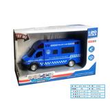 OBL978523 - 1:20灯光音乐惯性警察车（蓝色）(包电3*AG13)