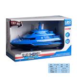 OBL978526 - 1:20灯光音乐惯性警察船（蓝色）(包电3*AG13)