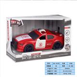 OBL978529 - 1:20灯光音乐惯性可开门消防车（红色）(包电3*AG13)