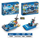 OBL982891 - 益智积木城市警察系列2变警察快艇（98PCS)     四款混装