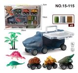 OBL988275 - 小鲨鱼收纳车+3只恐龙车+2只恐龙+1颗树+6粒配件