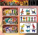 OBL990198 - 6.5寸拼装恐龙+2只3.5寸波比公仔 开窗盒装
