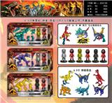 OBL990199 - 6.5寸拼装恐龙+2只3.5寸鱿鱼公仔 吸塑卡装