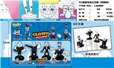 OBL990245 - 3寸海绵宝宝小丑版（带底座）4只卡装