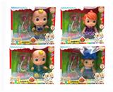 OBL994900 - 14寸搪胶cocomelon超级宝贝带4首主题音乐和圣诞主题音乐4款不同主题人物混装带听诊器小医生器材配件4款混装