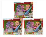 OBL994901 - 10寸搪胶cocomelon超级宝贝带4首主题音乐和圣诞主题音乐3款不同主题人物混装带过家家套装和尿不湿带学步骑3款混装