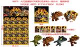 OBL996957 - 4寸Q版搪胶POP侏罗纪恐龙单只+3张卡片 锡袋装4款 16只大板 卡片和4款公仔随机